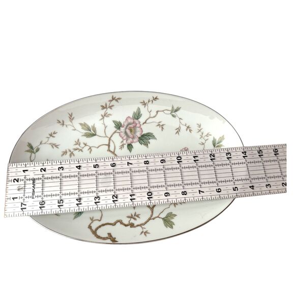 Noritake China Chatham 5502 Oval Serving Platter 13.5” Pink Flowers Japan VTG - Picture 3 of 5